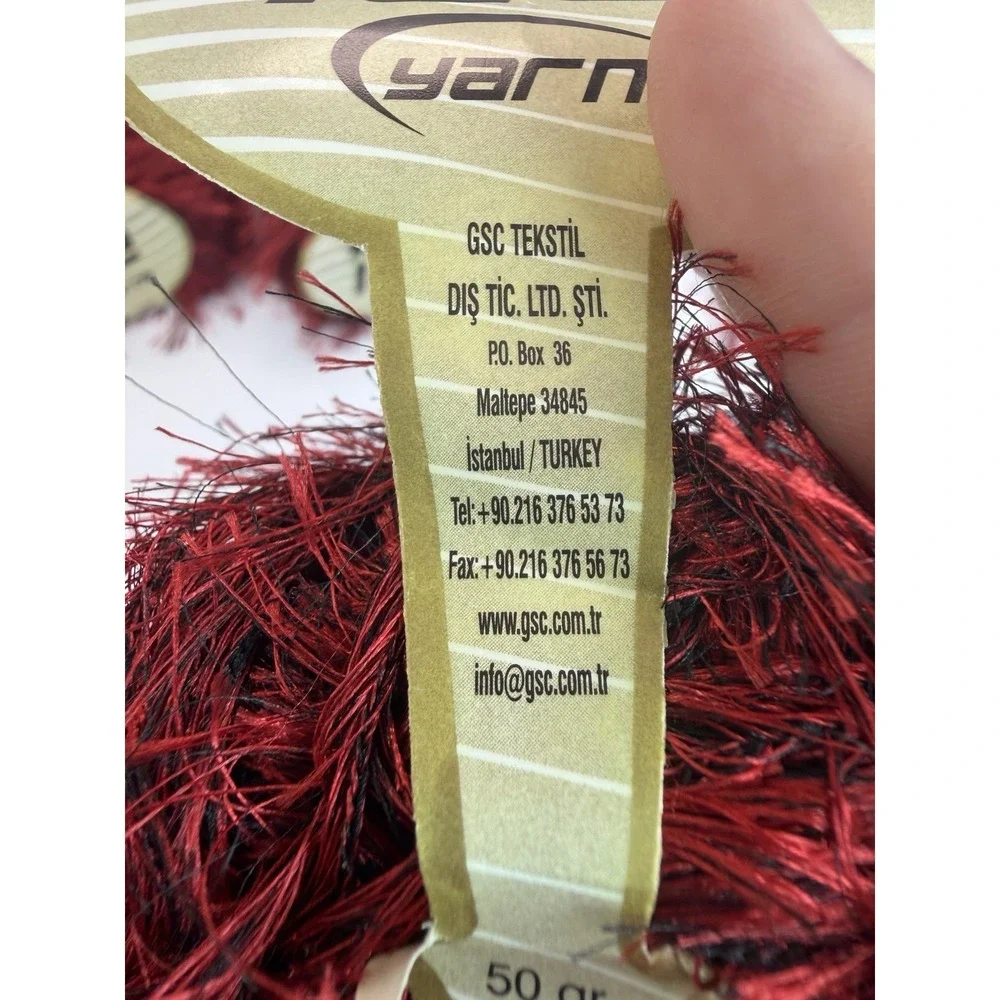 Ice Yarns Eyelash Soft Made in Turkey 50g Each Skeins Lot of 8 Red